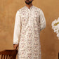 Men Festive Silk Blend Embroidered Kurta ( HOPKO 022White )