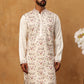 Men Festive Silk Blend Embroidered Kurta ( HOPKO 022White )