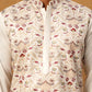 Men Festive Silk Blend Embroidered Kurta ( HOPKO 022White )