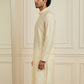 Silk Blend Embroidered Kurta for Men ( HOPKO 024Cream )