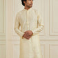 Silk Blend Embroidered Kurta for Men ( HOPKO 024Cream )