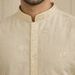 Silk Blend Embroidered Kurta for Men ( HOPKO 024Cream )
