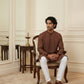 Silk Blend Embroidered Kurta for Men ( HOPKO 024Maroon )
