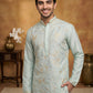 Men's Blue Embroidered Kurta ( HOPKO 025Sky )