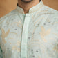 Men's Blue Embroidered Kurta ( HOPKO 025Sky )