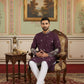 Men Embroidered Silk Blend Kurta ( HOPKO 026Maroon )