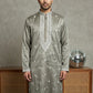 Men’s Ethnic Embroidered Straight Kurta ( HOPKO 027Beige )