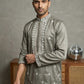 Men’s Ethnic Embroidered Straight Kurta ( HOPKO 027Beige )