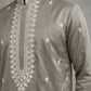 Men’s Ethnic Embroidered Straight Kurta ( HOPKO 027Beige )