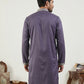 Men’s Ethnic Embroidered Straight Kurta ( HOPKO 027Purple )