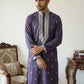 Men’s Ethnic Embroidered Straight Kurta ( HOPKO 027Purple )