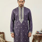 Men’s Ethnic Embroidered Straight Kurta ( HOPKO 027Purple )