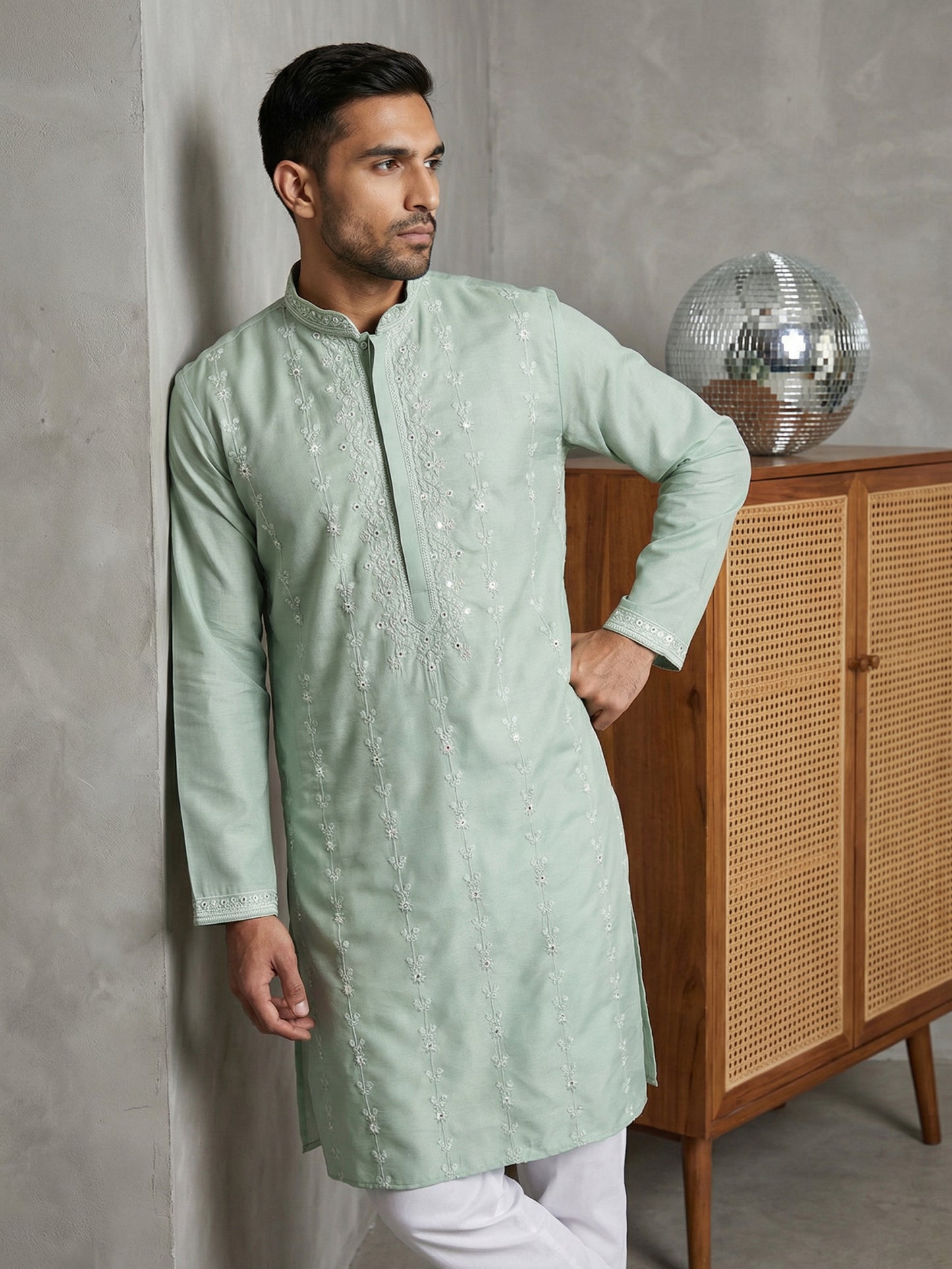 Classic Embroidered Ethnic Kurta ( HOPKO 028Green )