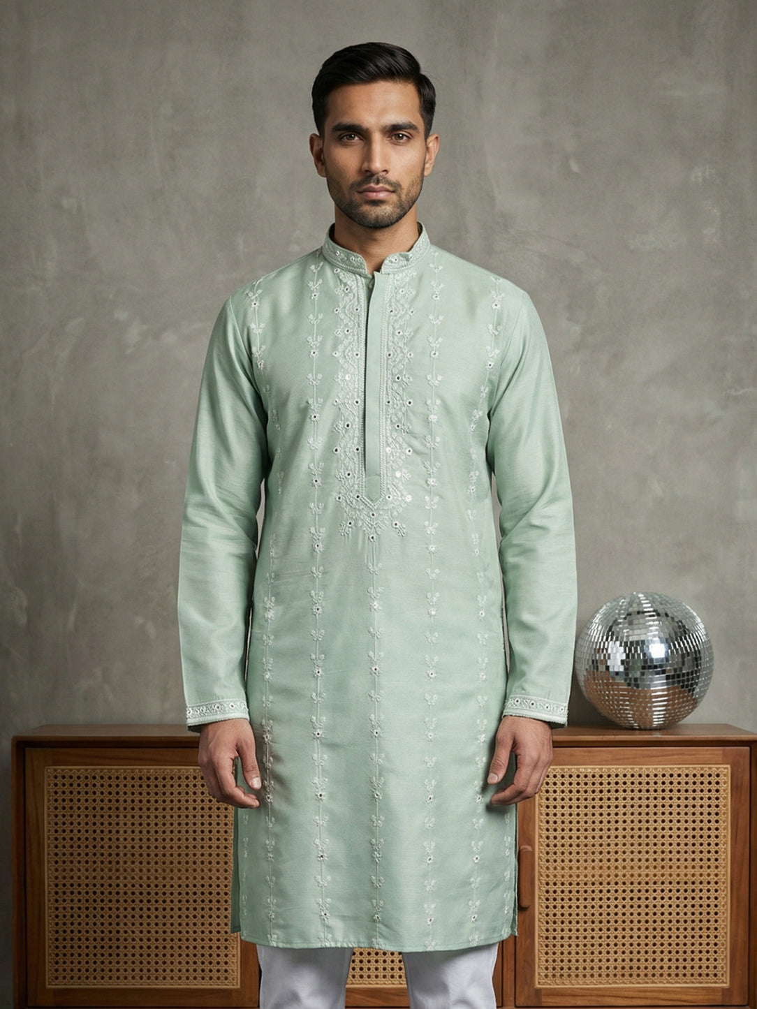 Classic Embroidered Ethnic Kurta ( HOPKO 028Green )