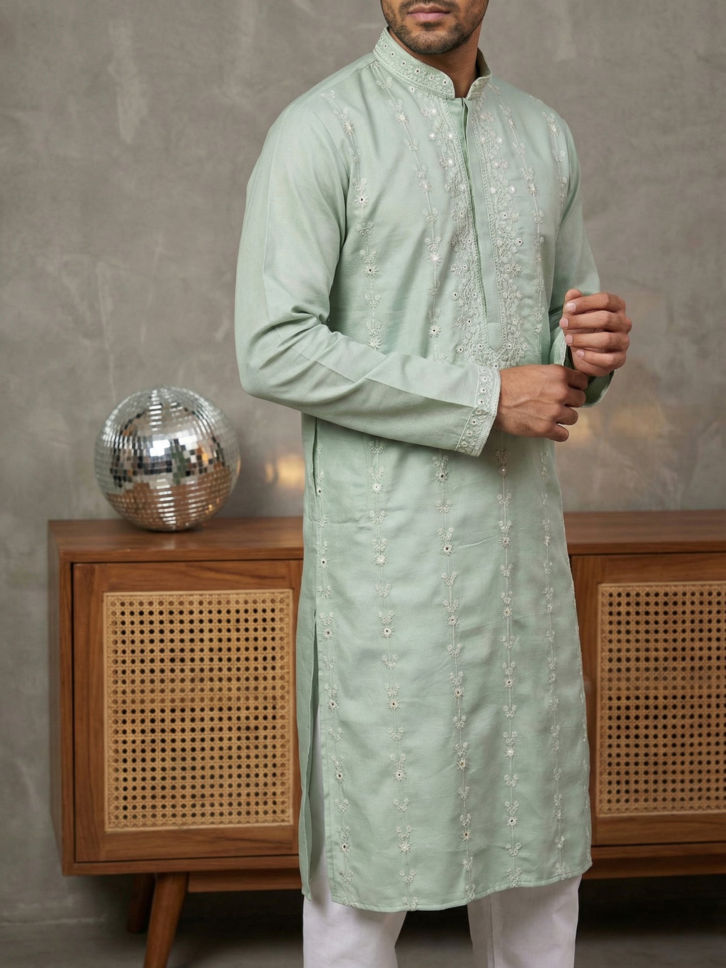 Classic Embroidered Ethnic Kurta ( HOPKO 028Green )