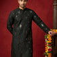 Embellished Mirror Work Silk Blend Kurta ( HOPKO 031Black )