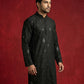 Embellished Mirror Work Silk Blend Kurta ( HOPKO 031Black )