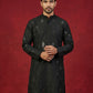 Embellished Mirror Work Silk Blend Kurta ( HOPKO 031Black )