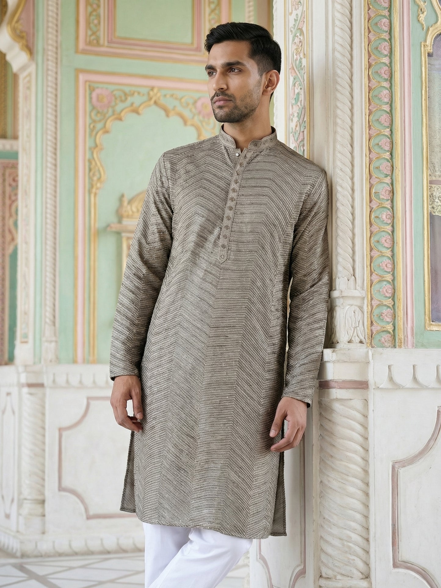 Rayon Embroidered Ethnic Kurta ( HOPKO 032Brown )