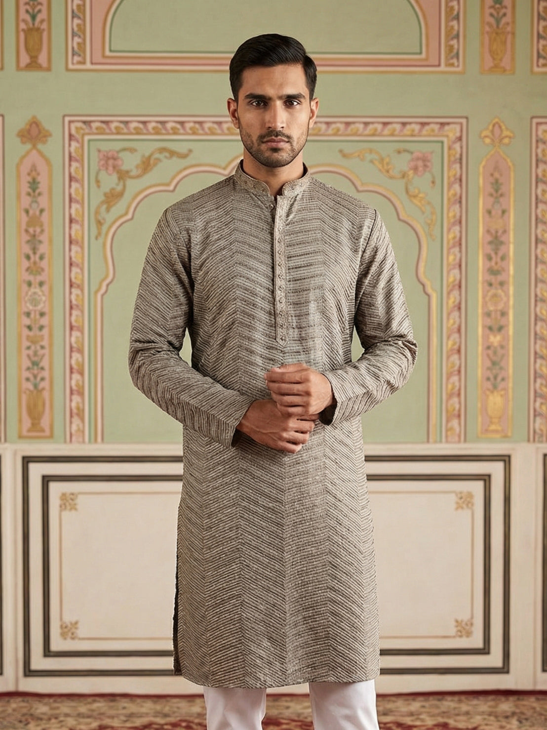Rayon Embroidered Ethnic Kurta ( HOPKO 032Brown )