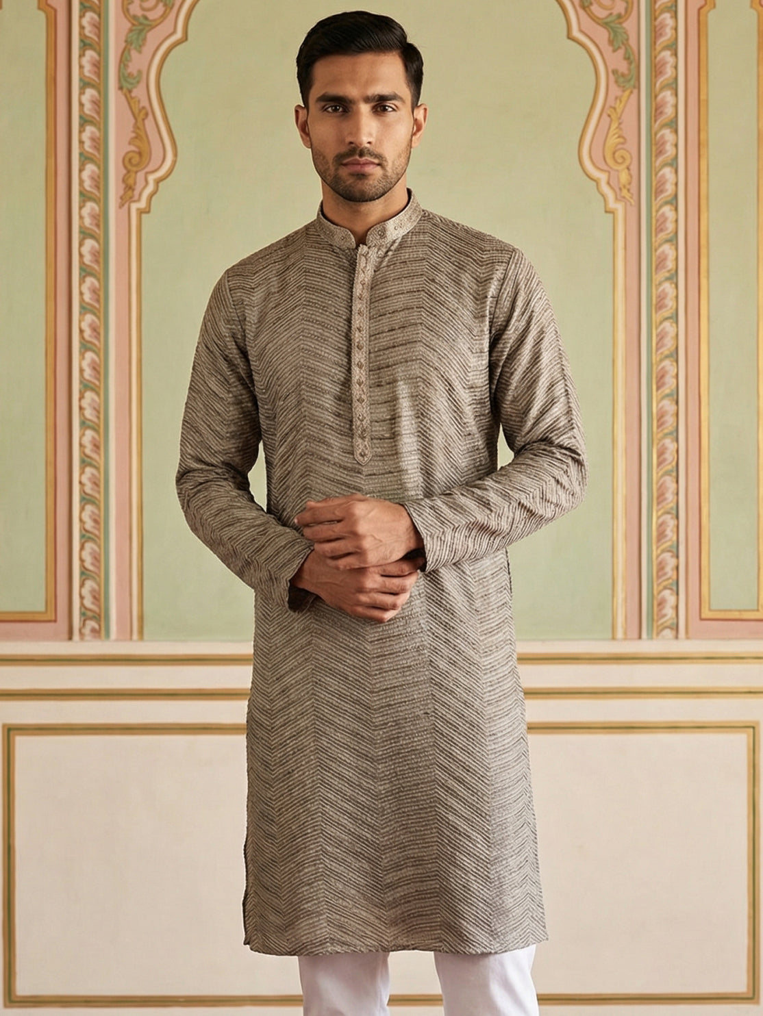 Rayon Embroidered Ethnic Kurta ( HOPKO 032Brown )