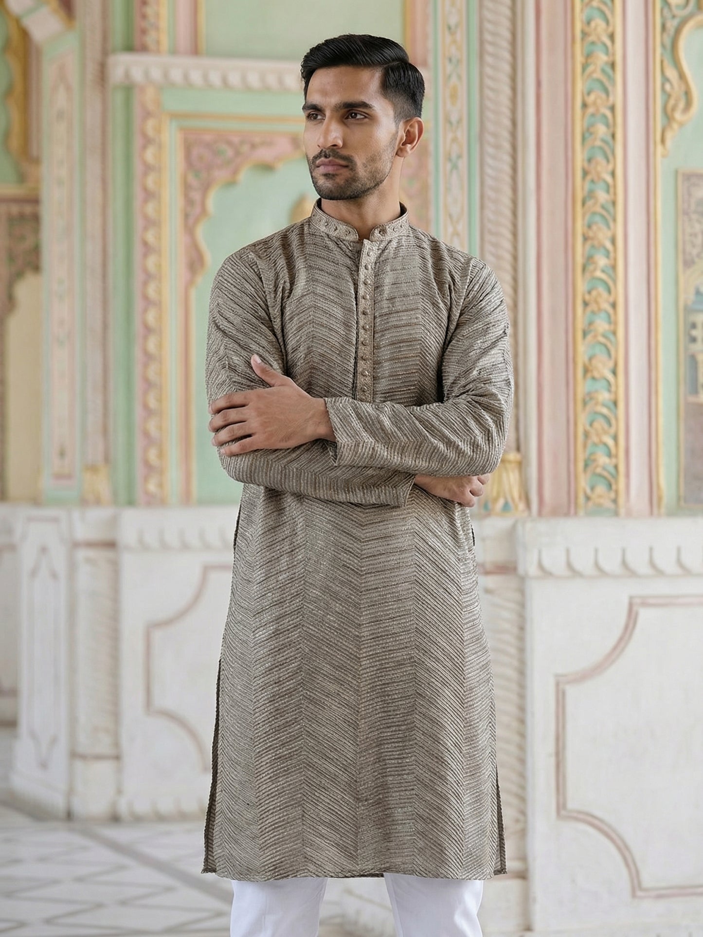 Rayon Embroidered Ethnic Kurta ( HOPKO 032Brown )