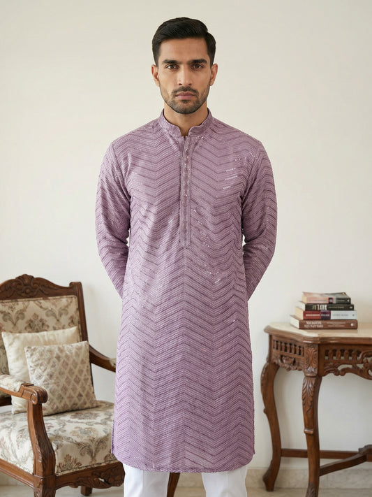 Rayon Embroidered Ethnic Kurta ( HOPKO 032Purple )