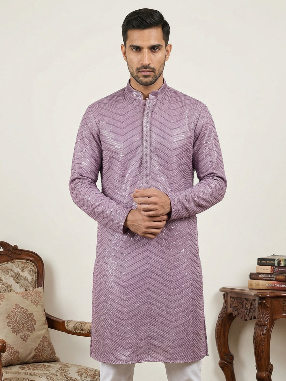 Rayon Embroidered Ethnic Kurta ( HOPKO 032Purple )