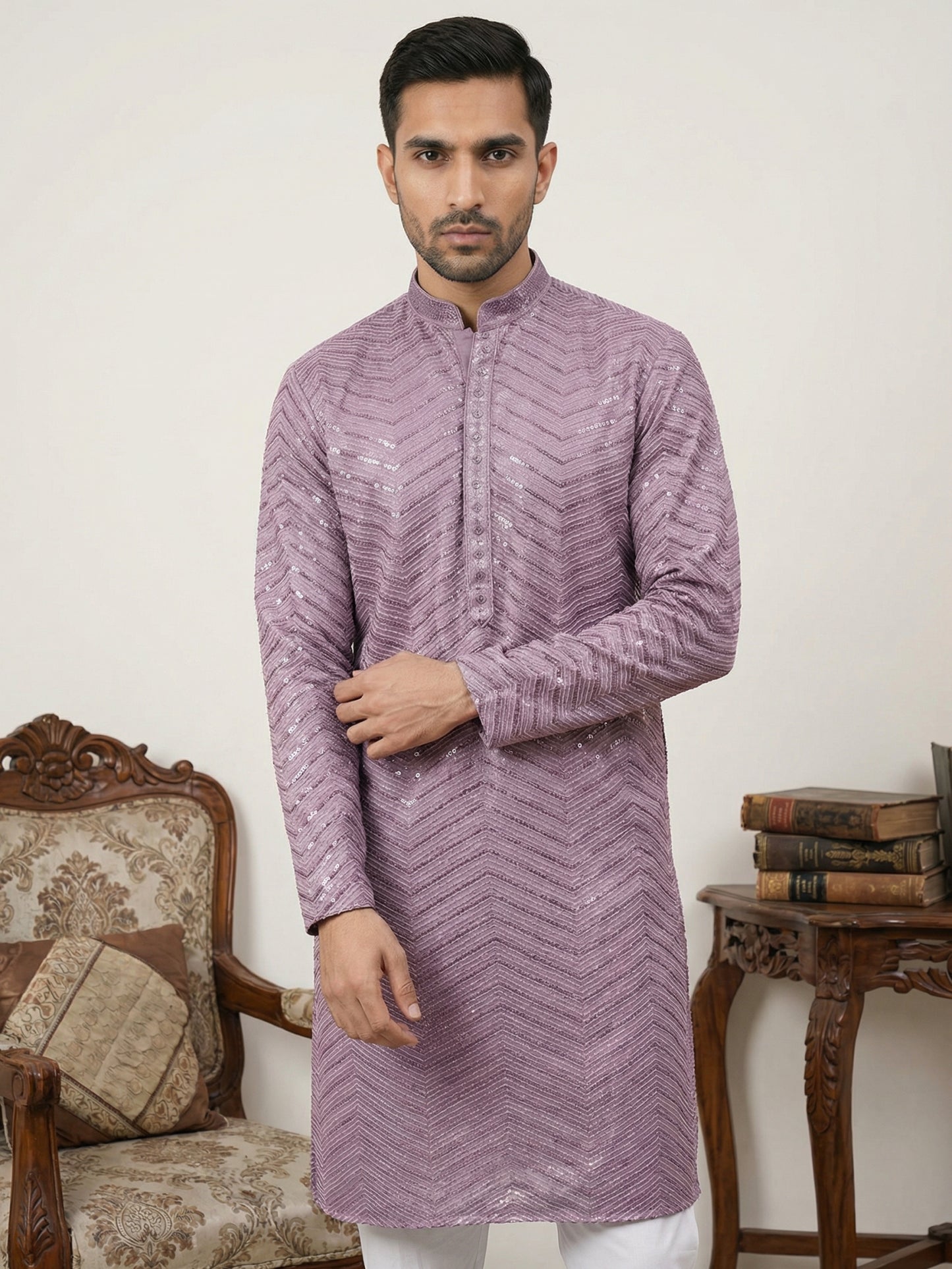 Rayon Embroidered Ethnic Kurta ( HOPKO 032Purple )