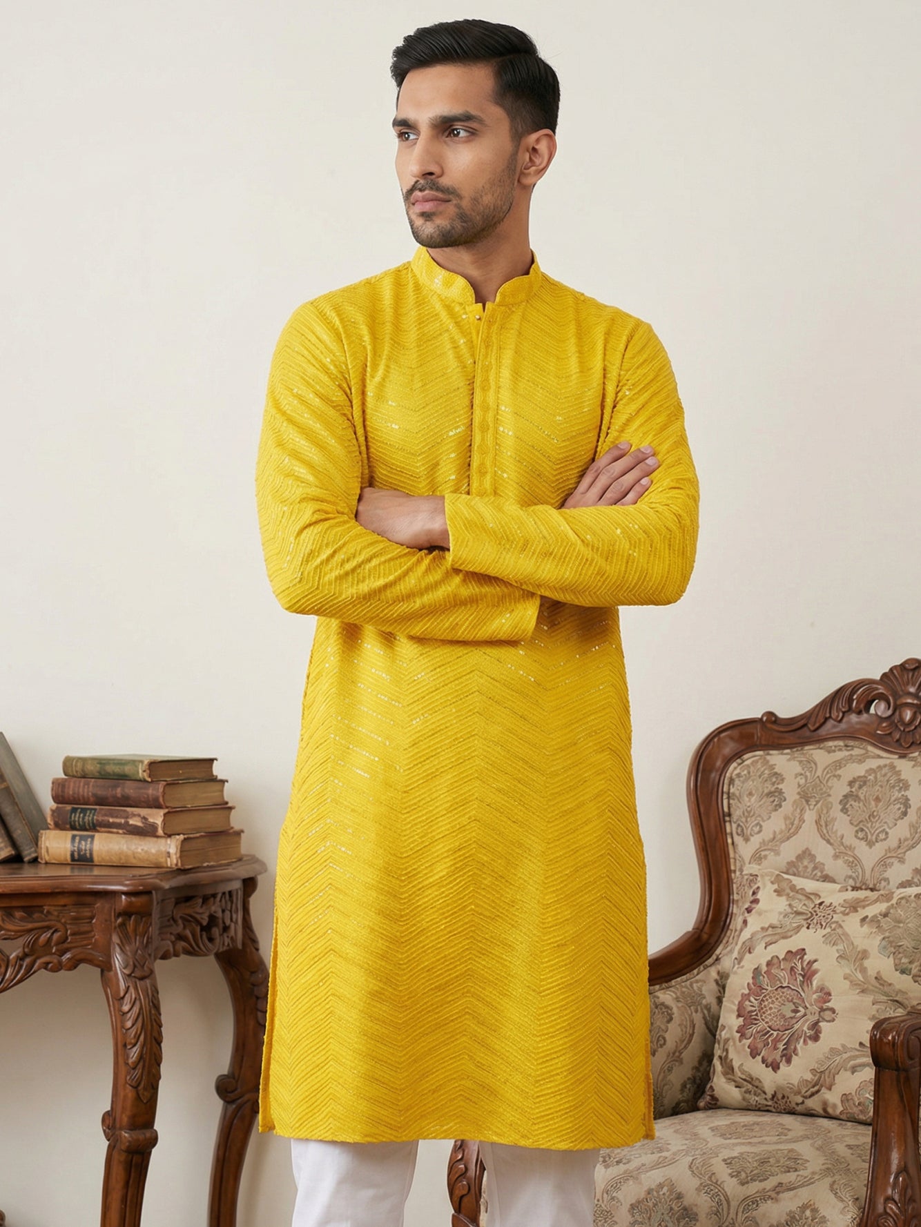 Rayon Embroidered Ethnic Kurta ( HOPKO 032Yellow )
