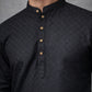 Self Design Cotton Blend Kurta ( HOPKO 033Black )