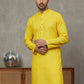 Self Design Cotton Blend Kurta ( HOPKO 033Yellow )