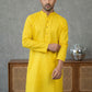 Self Design Cotton Blend Kurta ( HOPKO 033Yellow )