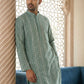 Cotton Blend Embroidered Kurta ( HOPKO 034Green )