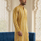 Cotton Blend Embroidered Kurta ( HOPKO 034Yellow )
