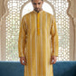 Cotton Blend Embroidered Kurta ( HOPKO 034Yellow )