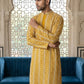 Cotton Blend Embroidered Kurta ( HOPKO 034Yellow )