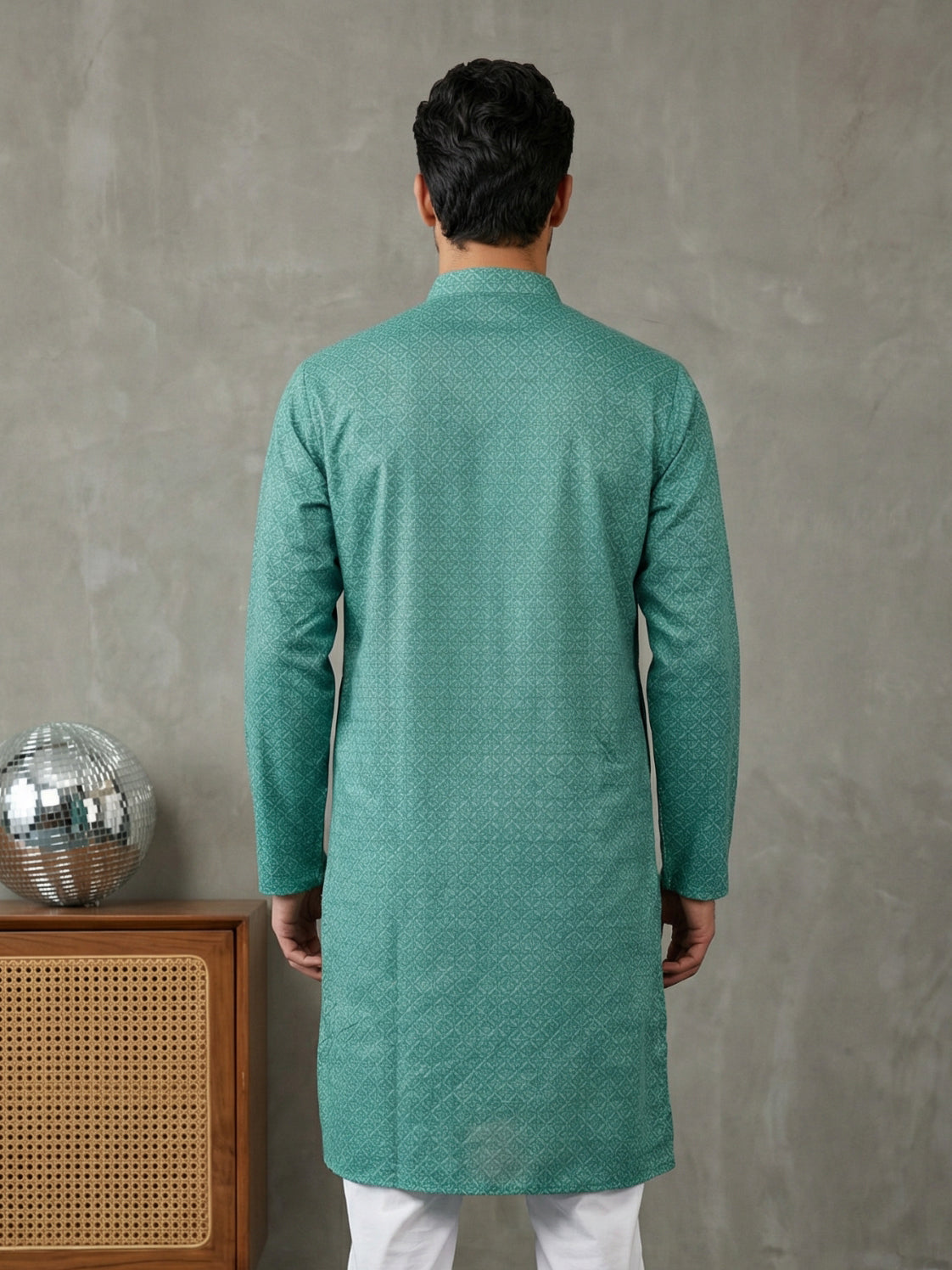Foil Printed Cotton Blend Kurta ( HOPKO 035Green )