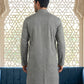 Foil Printed Cotton Blend Kurta ( HOPKO 035Grey )
