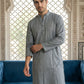 Foil Printed Cotton Blend Kurta ( HOPKO 035Grey )