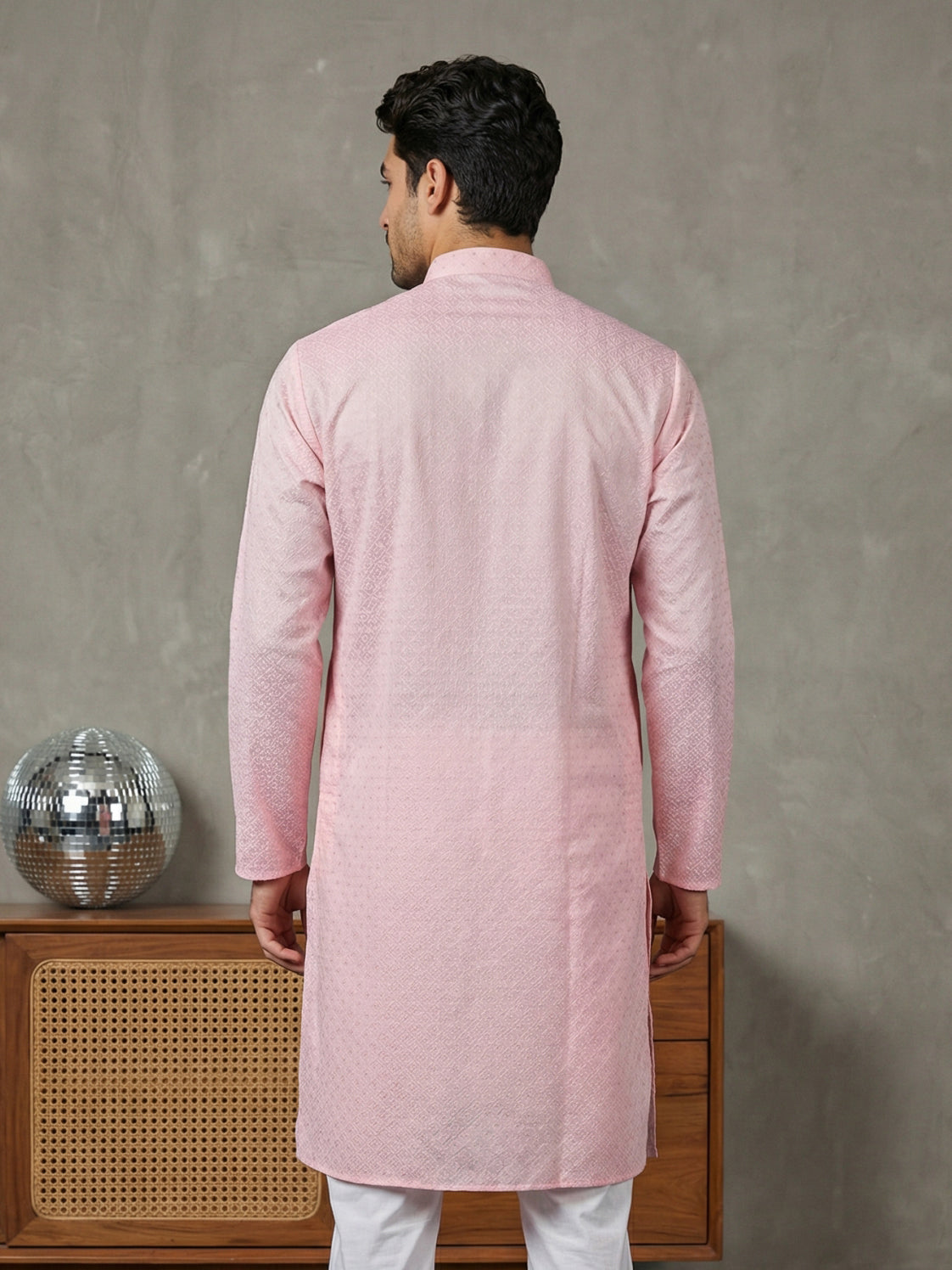 Foil Printed Cotton Blend Kurta ( HOPKO 035Pink )