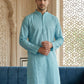 Foil Printed Cotton Blend Kurta ( HOPKO 035Sky )