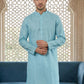 Foil Printed Cotton Blend Kurta ( HOPKO 035Sky )