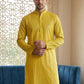 Foil Printed Cotton Blend Kurta ( HOPKO 035Yellow )
