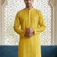 Foil Printed Cotton Blend Kurta ( HOPKO 035Yellow )