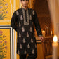 Men’s Silk Blend Embroidered Kurta ( HOPKO 036Black )