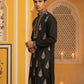 Men’s Silk Blend Embroidered Kurta ( HOPKO 036Black )
