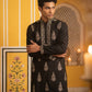 Men’s Silk Blend Embroidered Kurta ( HOPKO 036Black )