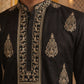 Men’s Silk Blend Embroidered Kurta ( HOPKO 036Black )