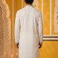 Men’s Silk Blend Embroidered Kurta ( HOPKO 036White )